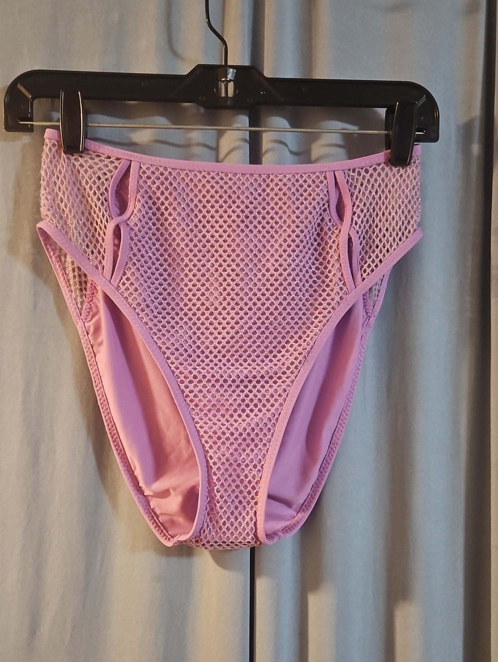 BECCA MESH HI WAIST BIKINI BOTTOM: MAUVE (PINK/PURPLE): NEW WITH TAGS: SIZE L